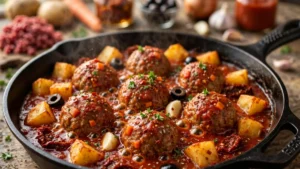 Polpette con Patate in Padella