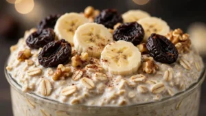 Porridge di Avena Freddo con Cacao e Prugne