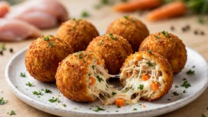 Polpettine di Petto di Pollo con Riso Cremoso