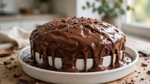 Torta con Salsa al Cioccolato