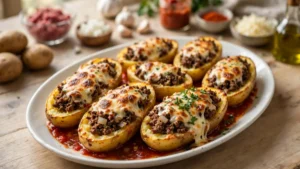 Barchette di Patate Ripiene di Carne Macinata