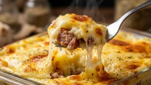 Sformato di salsiccia con purè di patate