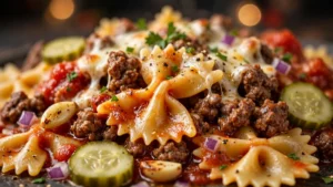 Pasta Farfalle con Carne Macinata