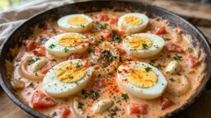 Uova Sode con Prezzemolo in Salsa Cremosa