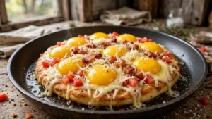 Pane in Padella con Uova e Pancetta