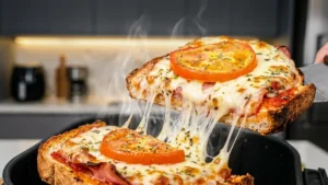 Pizza de Pao de Forma na Airfryer