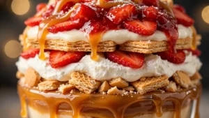 Dolce di Biscotti con Fragole